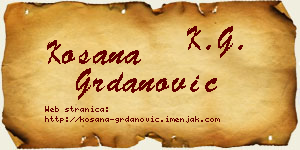 Kosana Grdanović vizit kartica
